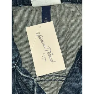 Universal Thread Women’s Denim Utility Romper Long Sleeve Button Front Blue thumbnail 6