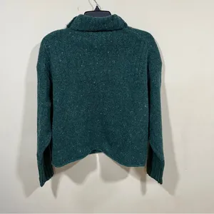 NWT J.Crew Ribbed turtleneck sweater in donegal wool blend Forest Sprinkle XS thumbnail 11