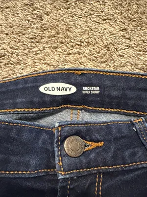 Old Navy Women’s Dark Wash‎ Rockstar Super Skinny Denim Jeans Size 6 Short thumbnail 5