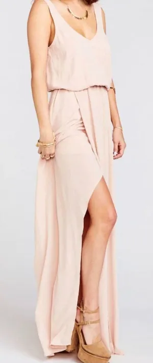 Show Me Your‎ Mumu Kendall Maxi Dress Dusty Blush Crisp Women’s Size Small thumbnail 1