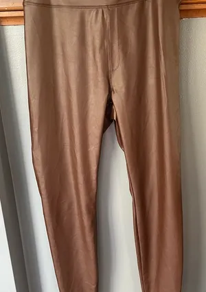 Aerie Chocolate Faux‎ Leather Leggings NWT thumbnail 1