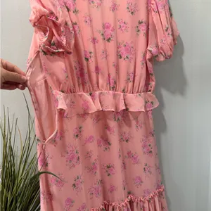 LoveShackFancy Pink Floral Midi Dress thumbnail 12