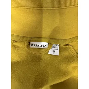 Athleta Triumph Hoodie Mustard Yellow Full Zip Sweatshirt XS TP Thumbholes thumbnail 10