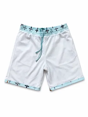Saints Studio Mesh Shorts – Light Blue Cross Print thumbnail 3