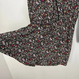 Ann Taylor Loft Ditsy Dark Floral Black Long Balloon Sleeve Romper Size Medium thumbnail 13