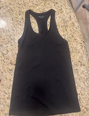 Athleta Black Fitted Sleeveless Tank Top racer back size small thumbnail 1