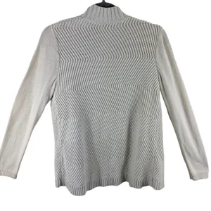 Gap Cream Long Sleeve Ribbed Knit Open Cardigan Sweater Size M‎ thumbnail 2