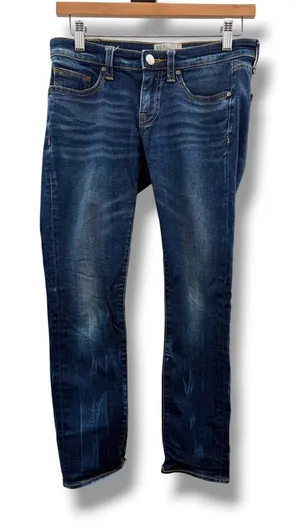 BKE Stella Straight Jeans Womens 25 Dark Wash‎ Blue Low Rise Whiskered Denim thumbnail 1