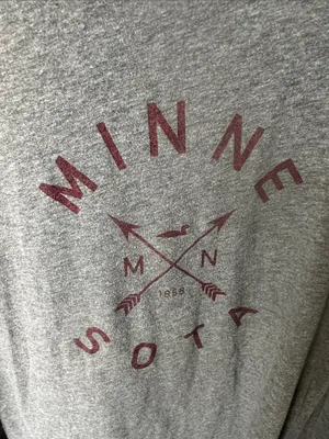 Gray 'Minnesota' Long Sleeve Graphic Tee Size M thumbnail 2