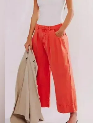 Free People Sweet Talk Chino Pant . NWT. Red mango thumbnail 4