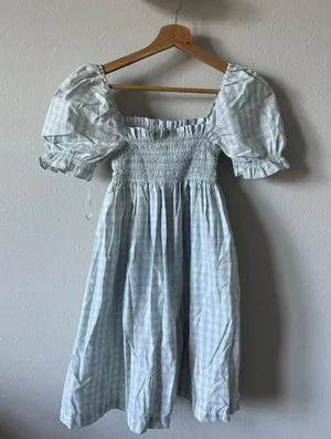 Abercrombie green checkered dress thumbnail 1