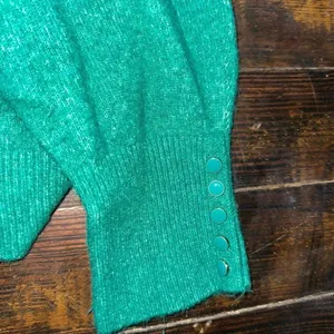 Ann Taylor bright green soft XL pullover luxe sweater thumbnail 2