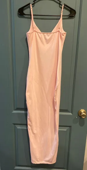 Light Pink Body Con Maxi Dress thumbnail 2