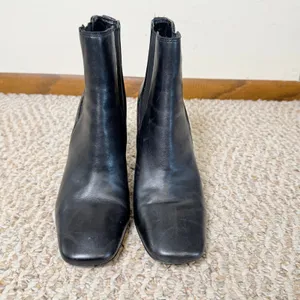 Sam Edelman Chiara Black Leather Square Toe Block Heel‎ Ankle Boots Women's 9M thumbnail 3