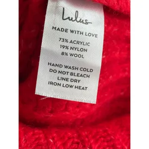 Lulus Red V Neck Rhinestone Cardigan Sweater XS thumbnail 9