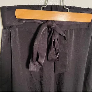 West Kei Women's Size Small Cropped Wide Leg Tie Waist Pants Black‎ High-Rise thumbnail 7