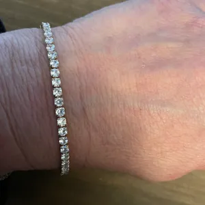 Cubic Zirconia Adjustable Slide Tennis Bracelet Gold thumbnail 5