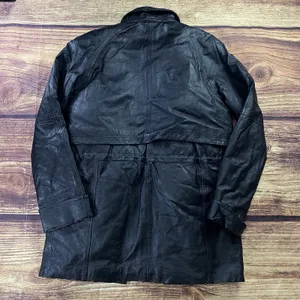 Phase Two Black Leather Jacket Womens Medium Full Zip Pockets thumbnail 2
