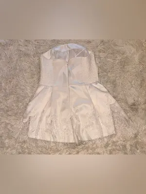 NEW AMANDA UPRICHARD Romilly Lace Hem White Strapless Romper Sz L thumbnail 7