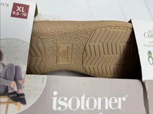 Isotoner NWT Memory Foam Sparkle Evening Sand Pink Foam Hoodback Slippers XL thumbnail 7