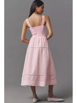 NWT Reformation Everett in Cherry Blossom Linen Sleeveless Tank Midi Dress 6 thumbnail 4