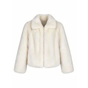 Ann Taylor LOFT Faux Fur Short Jacket White Size 4P thumbnail 3