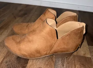 Soda Women's Suede Ankle Bootie in Tan thumbnail 1
