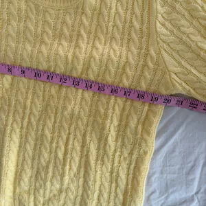 Women's Yellow Cable Knit Scoop Neck Long Sleeve Sweater Size Medium #260485 thumbnail 4