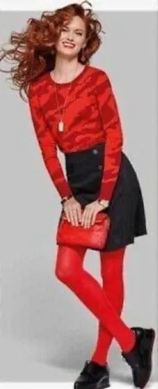 Cabi Camo Print‎ Sweater Crew Neck Long Sleeve Pullover Knit Top Red Size Medium thumbnail 1
