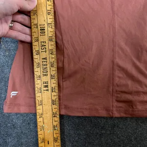 Fabletics Womens Long Sleeve Mock Neck Active Top Rust Orange Thumbholes Small thumbnail 4
