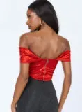 Princess Polly Red Off The Shoulder Top thumbnail 3