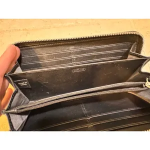 Coach Black Signature C Jacquard Zip Around Wallet Wristlet Leather‎ Trim thumbnail 6