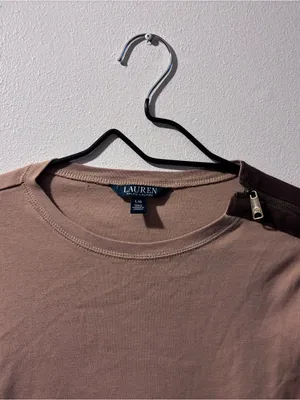 Lauren Ralph Lauren Beige Sweater with Brown Elbow Patches thumbnail 2