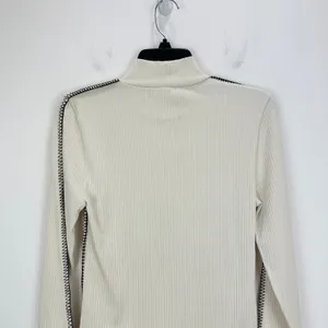 J.Crew Premium Rib Turtleneck Long Sleeve Whipstitch Trim Natural Beige M NWT thumbnail 10