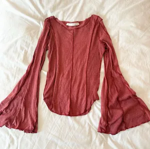Altar’d State Red Bell Sleeve Blouse Size XS thumbnail 1