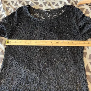 You Are Not Alone Black Lace‎ Long Sleeve Top Size S thumbnail 9