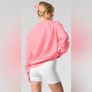 ALO Yoga NWT Accolade Crew Neck Pullover Neon Bubblegum Size L SOLD OUT COLOR thumbnail 2