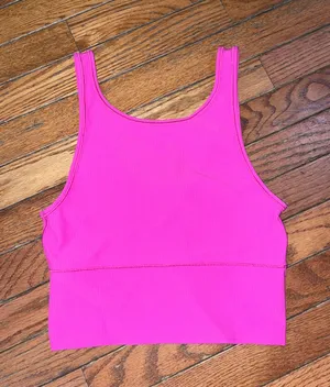 Lululemon POW Pink Ribbed Power Pivot Tank 6 thumbnail 1