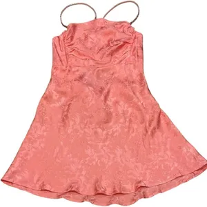 NWT For Love & Lemons Gabrielle Embellished Pink Open Back Mini Slip Dress Small thumbnail 5