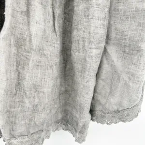 Muche et Muchette Womens 100% Linen Lace Lagenlook Tiered Boho Maxi Skirt OS thumbnail 8