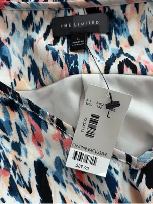 The Limited Ikat V-Neck Shift Dress Blue Pink Size Large NWT thumbnail 12