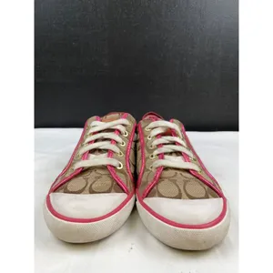Coach Women's Metallic Pink /Tan Canvas Sneakers/ Shoes Size 7B SKU 4246 thumbnail 3