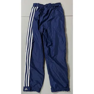 Adidas Navy Blue White 3-Stripe Zipper Windbreaker Track Pants Sweats Sweatpants Bottoms Size M 🧿 thumbnail 2