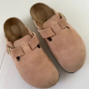 Birkenstock Boston Suede Mules Pink Clay, 7-7.5 (38) thumbnail 1