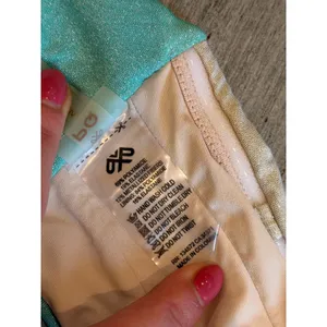PQ Swim Color Block Bikini Top Divine Shimmer Bandeau Beach Multi Size Small thumbnail 7