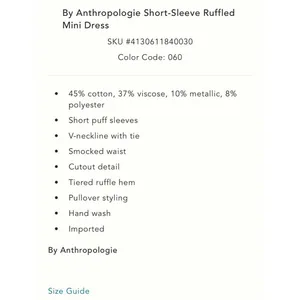 Anthropologie Short-Sleeve Ruffled Mini Dress thumbnail 3