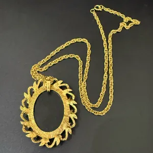 Vintage Unsigned Victorian Revival Cherubs Gemini Zodiac Cameo Pendant Necklace thumbnail 7