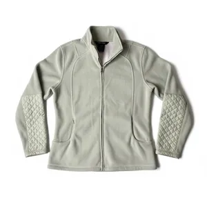 Barrage Collection Women's Fleece Jacket Quilted Arms Zip Up‎ Light Green Size M thumbnail 2