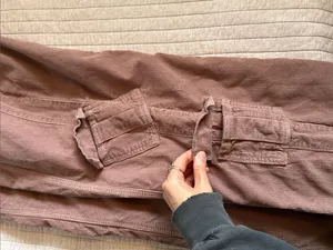 Urban Outfitters BDG Mauve Y2K Corduroy Low-Rise Cargo wide leg cotton Pants S thumbnail 12