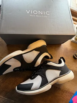 New Vionic Olessa Women's SZ 6 Black Sneakers Walking Shoes Comfort Orthopedic thumbnail 6